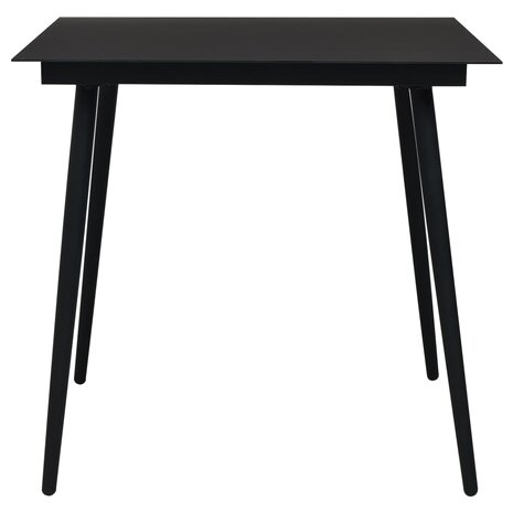 3-delige Tuinset PVC-rattan zwart