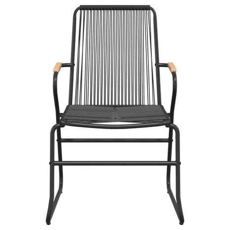 3-delige Tuinset PVC-rattan zwart