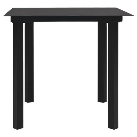 3-delige Tuinset PVC-rattan zwart