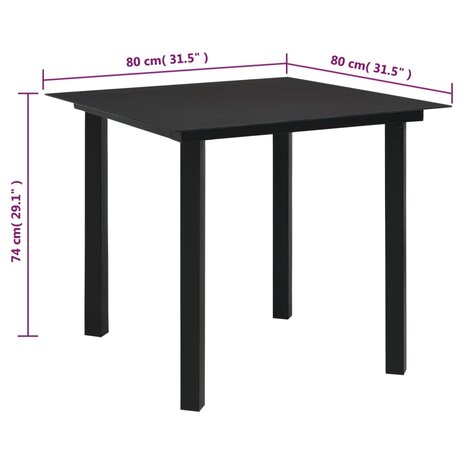 3-delige Tuinset PVC-rattan zwart