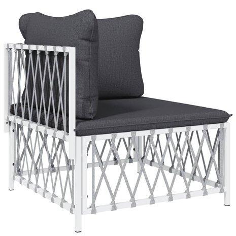 6-delige Loungeset met kussens staal wit