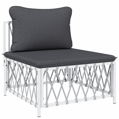 6-delige Loungeset met kussens staal wit