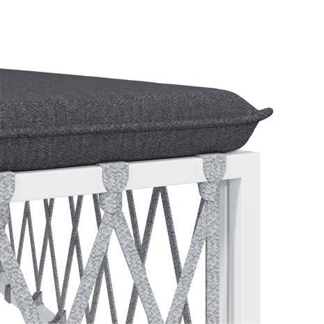 6-delige Loungeset met kussens staal wit