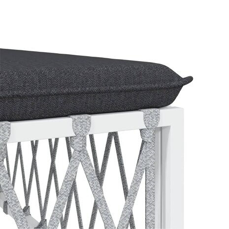 5-delige Loungeset met kussens staal wit
