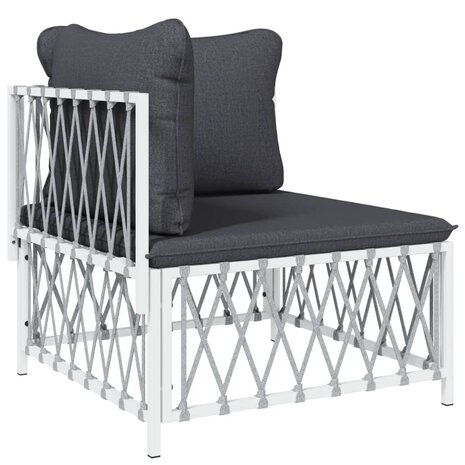 4-delige Loungeset met kussens staal wit