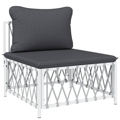 4-delige Loungeset met kussens staal wit