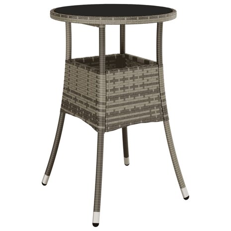 5-delige Bistroset met kussens poly rattan zwart