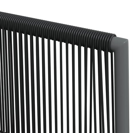 7-delige Tuinset met kussens poly rattan en staal zwart