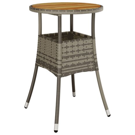 5-delige Bistroset met kussens poly rattan grijs