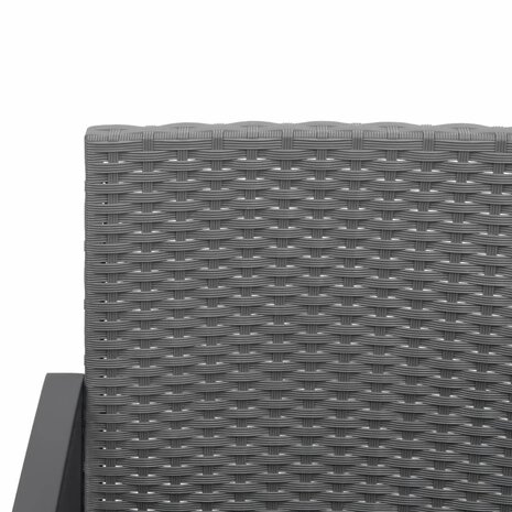 5-delige Tuinset met kussens polypropeen rattan donkergrijs