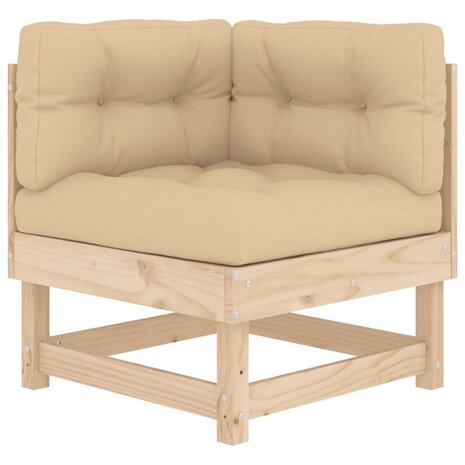 7-delige Loungeset met kussens massief teak