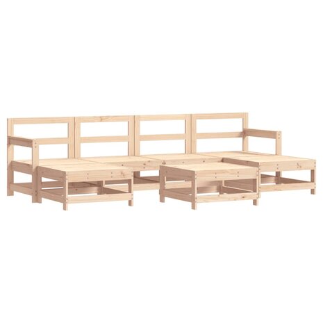 7-delige Loungeset met kussens massief teak