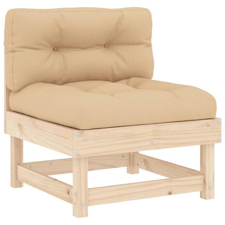 6-delige Loungeset met kussens massief hout