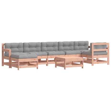 8-delige Loungeset met kussens massief douglashout