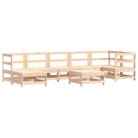 8-delige Loungeset met kussens massief hout