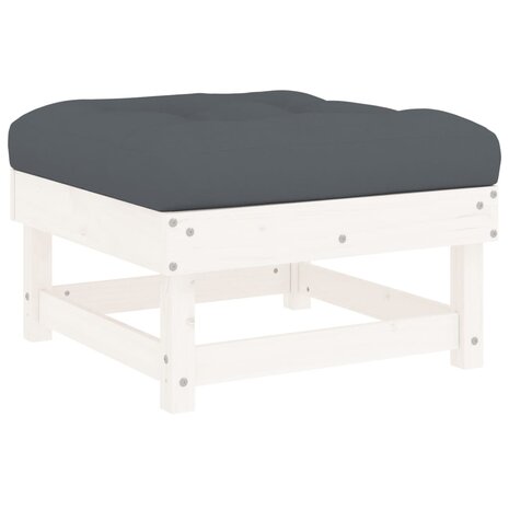 8-delige Loungeset met kussens massief hout wit