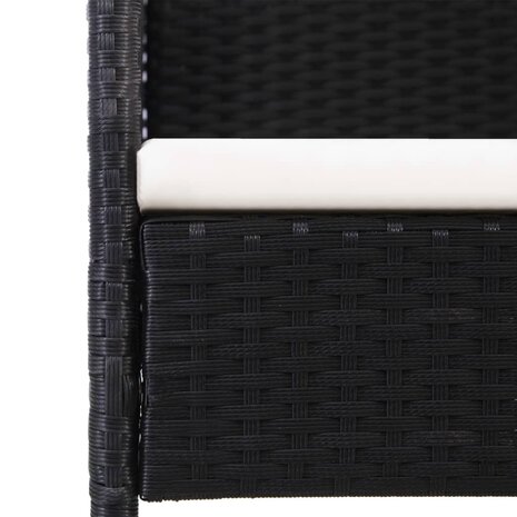 9-delige Tuinset poly rattan en staal zwart