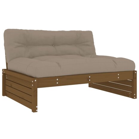6-delige Loungeset met kussens grenenhout honingbruin
