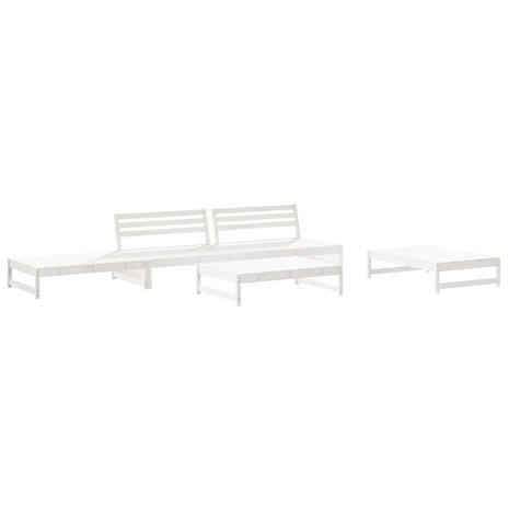 6-delige Loungeset massief grenenhout wit