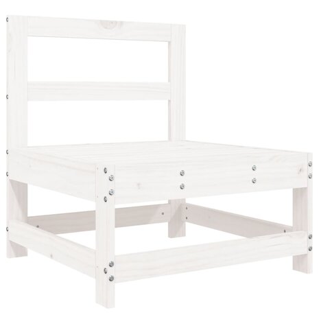 4-delige Loungeset massief grenenhout wit