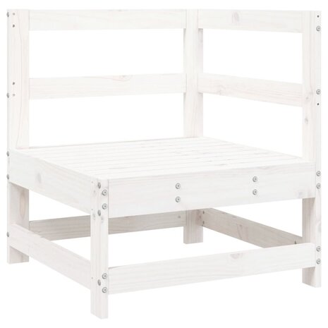 4-delige Loungeset massief grenenhout wit