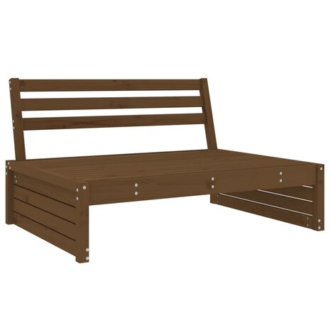 4-delige Loungeset massief grenenhout honingbruin