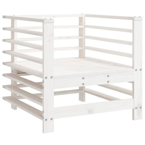 7-delige Loungeset massief grenenhout wit