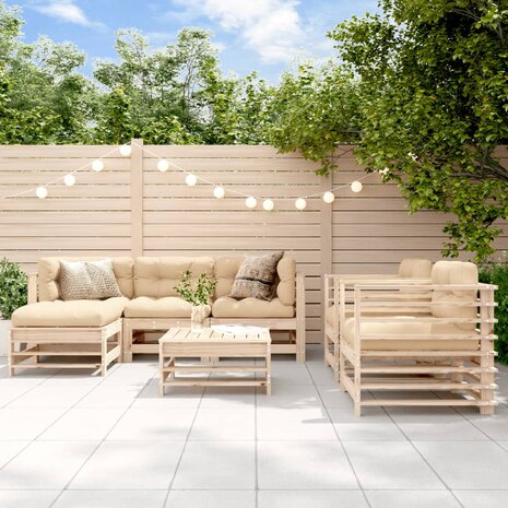 7-delige Loungeset massief grenenhout