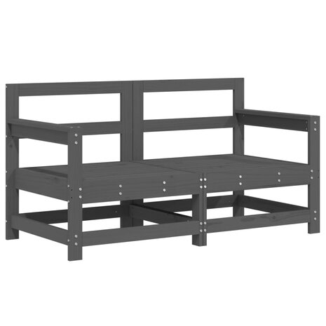 6-delige Loungeset massief grenenhout grijs