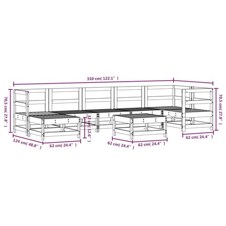 8-delige Loungeset geïmpregneerd grenenhout