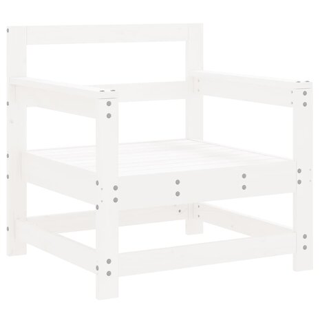 7-delige Loungeset massief grenenhout wit