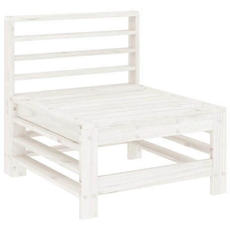 7-delige Loungeset massief grenenhout wit