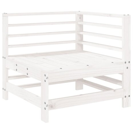 9-delige Loungeset massief grenenhout wit