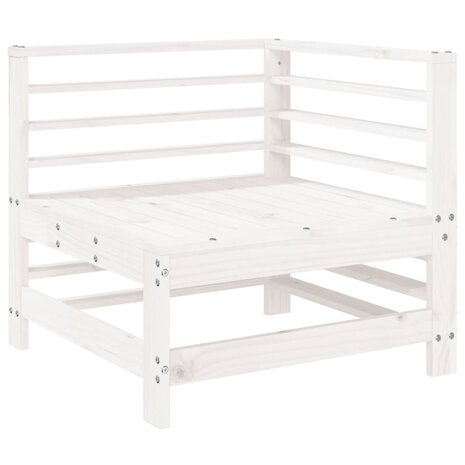 4-delige Loungeset massief grenenhout wit