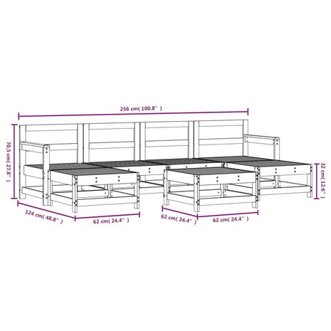 7-delige Loungeset geïmpregneerd grenenhout