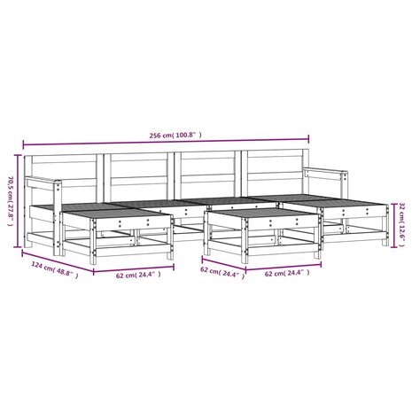 7-delige Loungeset geïmpregneerd grenenhout