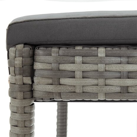3-delige Tuinbarset massief acaciahout en poly rattan grijs