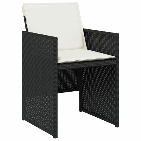 15-delige Tuinset met kussens poly rattan zwart