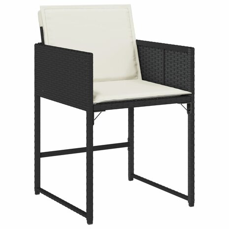 15-delige Tuinset met kussens poly rattan zwart
