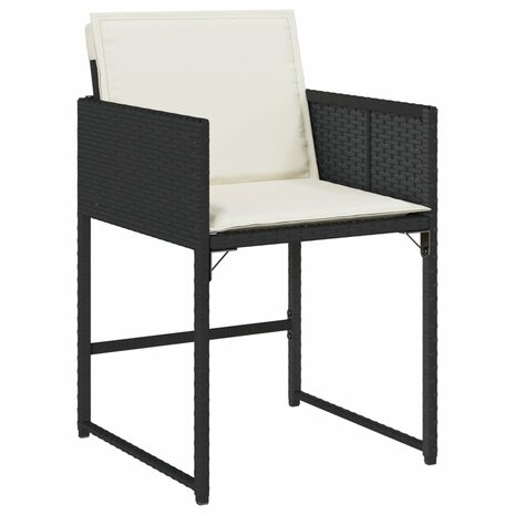 17-delige Tuinset met kussens poly rattan zwart