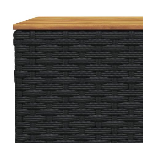 11-delige Loungeset met kussens poly rattan zwart