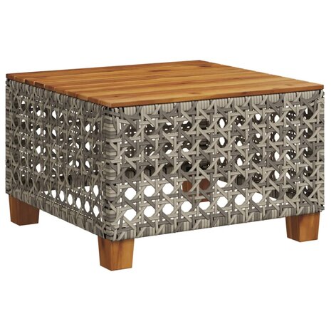 10-delige Loungeset met kussens poly rattan grijs