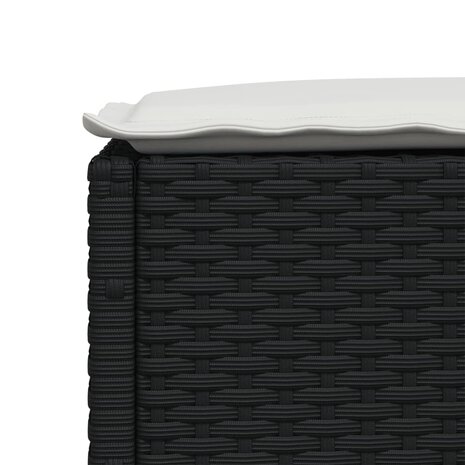 6-delige Loungeset met kussens poly rattan zwart