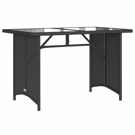 6-delige Loungeset met kussens poly rattan zwart