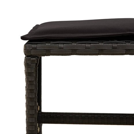 13-delige Tuinset met kussens poly rattan zwart