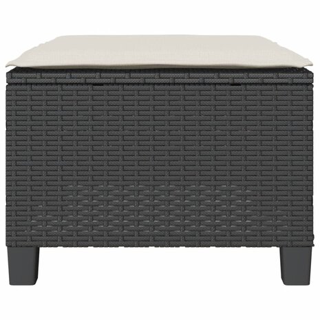 3-delige Bistroset met kussens poly rattan zwart
