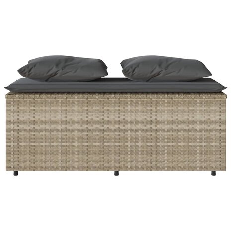 3-delige Tuinset met kussens poly rattan lichtgrijs
