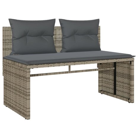 4-delige Loungeset met kussens poly rattan grijs