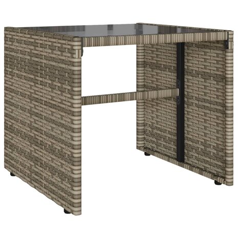 4-delige Loungeset met kussens poly rattan grijs