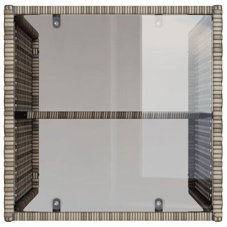 4-delige Loungeset met kussens poly rattan grijs